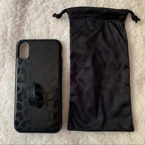 Black Leopard Loopy iPhone XS Case With Bag
